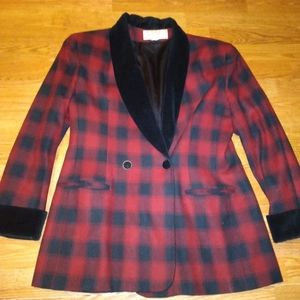 Worsted& Lambs Wool Jacket with Cotton velvet trim